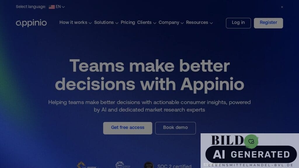 Screenshot of appinio.com interface