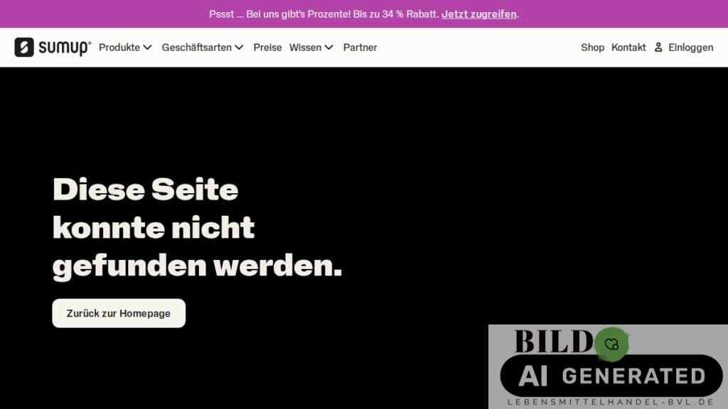 Screenshot of Kassensysteme page on sumup.com