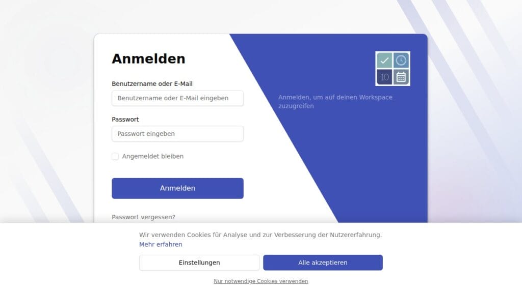 Screenshot of checktouch-next.de interface